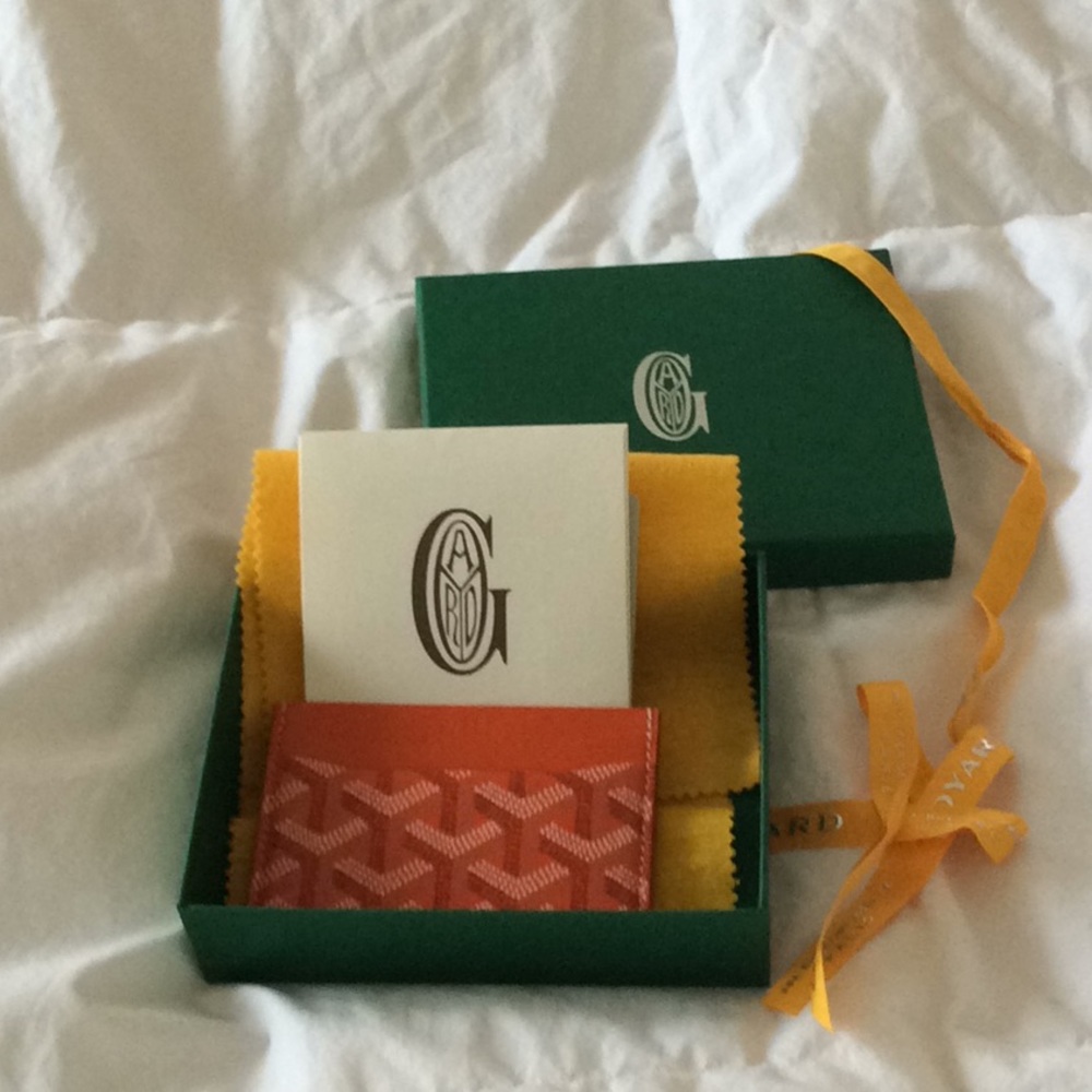 Goyard orange card case